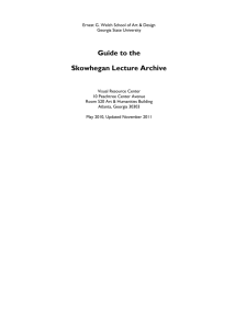 Guide to the Skowhegan Lecture Archive