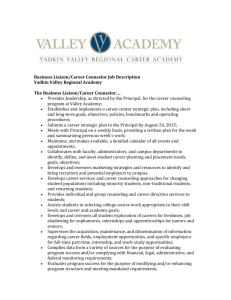 Business Liaison/Career Counselor Job Description Yadkin Valley