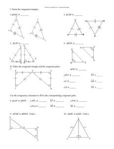 Triangle Congruence Worksheet Answers / Worksheet C5 Triangle