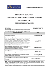 DHB-FUnded PRIMARY MATERNITY SERVICES