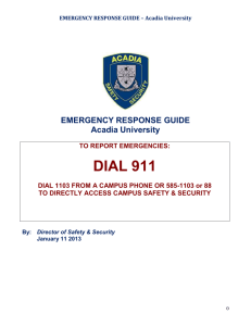 emergency response guide unb - Safety and Security