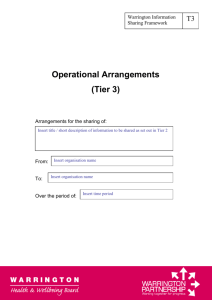 Tier 3 Operational Arrangement (Template)