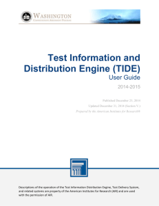 Introduction to the TIDE User Guide