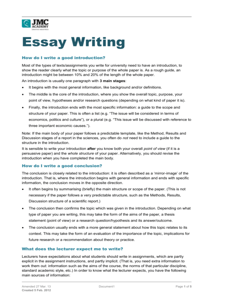 Essay writing _handout V2