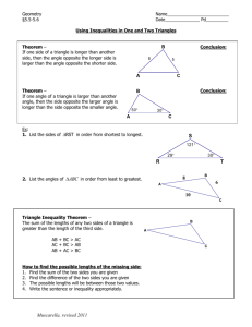 Using Inequalities in One and Two Triangles