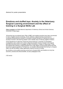 Emotions and stuffed toys: Anxiety in the Veterinary Surgical
