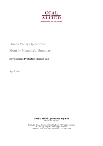 Hunter Valley Operations Environmental Protection