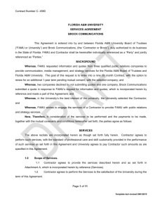 Brock Communications - Draft 1 Services Agreement