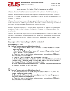 Motion to Amend Arts Representatives to SSMU via Referendum