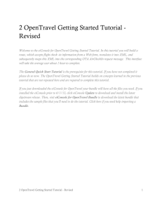 2 OpenTravel Getting Started Tutorial - Revised