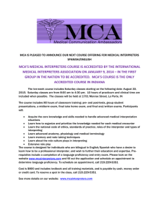 mca`s medical interpreters course is accredited