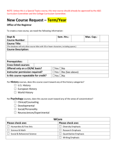 New Course Request Form (NCR)
