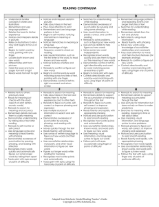 READING CONTINUUM