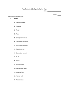 Plate Tectonics / Earthquakes Review Packet