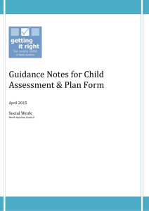 Guidance Notes for Child*s Comprehensive Integrated Assessment