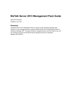 BizTalk Server 2013 Monitoring Management