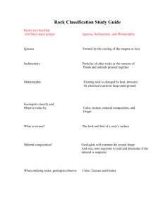 Rock Classification Study Guide