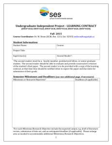 LEARNING CONTRACT Independent Research