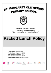 Packed Lunch Policy