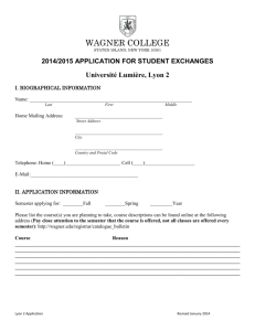 Application for Visiting Students from Lyon 2