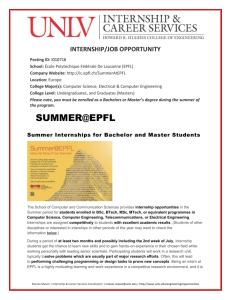 EPFL Summer Europe Internship Program