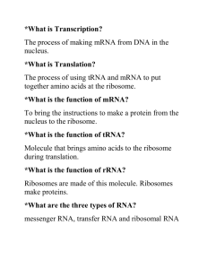 What is the function of mRNA?