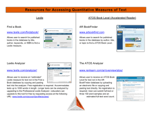 Resources for Accessing Quantitative Measures of Text