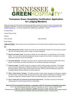 Application for Lodging Facilities - Tennessee Hospitality & Tourism