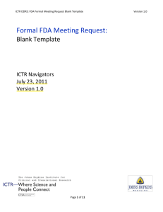 FDA Formal Meeting Request Blank Template