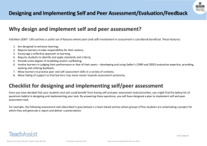 Checklist for designing and implementing self/peer