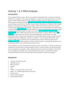 Activity 1.2.3 DNA Analysis
