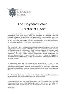 Summary of Role - The Maynard School