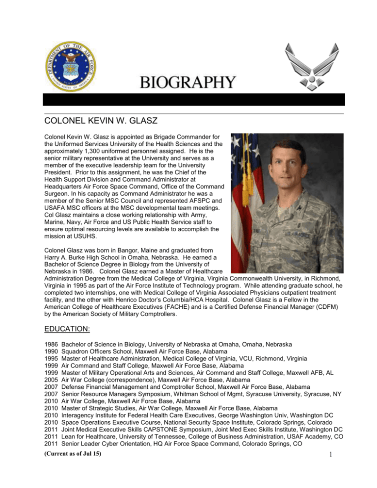 air force civilian biography template