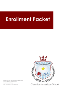 Enrollment Packet - Canadian American School