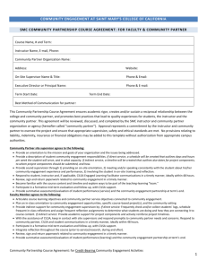 Course Agreement Form - Saint Mary`s College of California