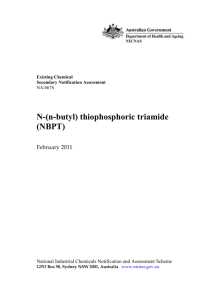 (N-BUTYL) Thiophosphoric Triamide - Final Report