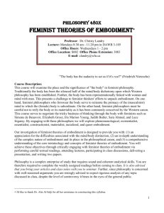 Feminist Theories of Embodiment