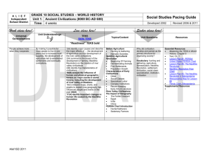 Social Studies Pacing Guide - Alief Independent School District