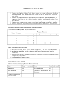 Course learning outcomes document for CSC 231
