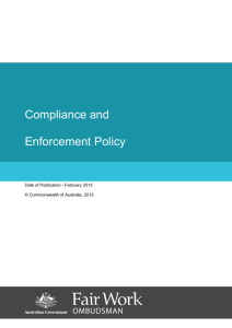 Attachment 1: Draft FWO Compliance and Enforcement Policy