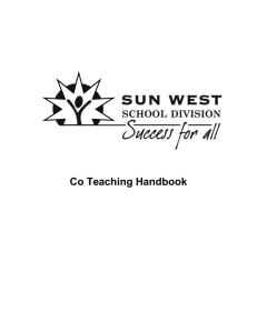 Co-teaching Handbook - Sun West School Division