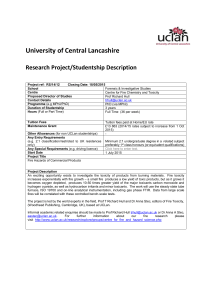description and specification - University of Central Lancashire