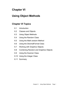 Using Object Methods - Fort Thomas Independent Schools