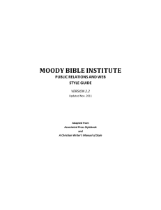 why a style guide? - Moody Bible Institute Web Wiki