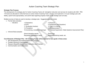 Autism Coaching Team Strategic Plan