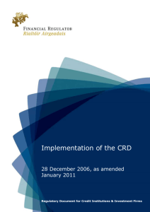 Implementation of the Capital Requirements Directive