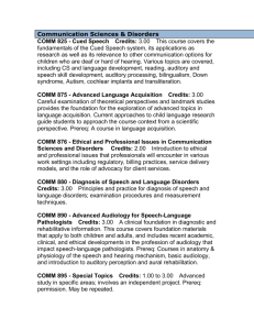 COMM 880 - Diagnosis of Speech and Language Disorders Credits