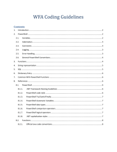 This document provides general WFA coding guidelines, naming