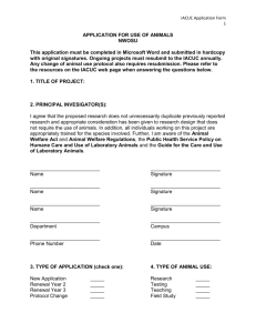Application for Use of Animals