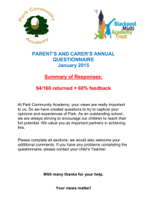Summary of Responses for the Parent/Carer Annual Questionnaire